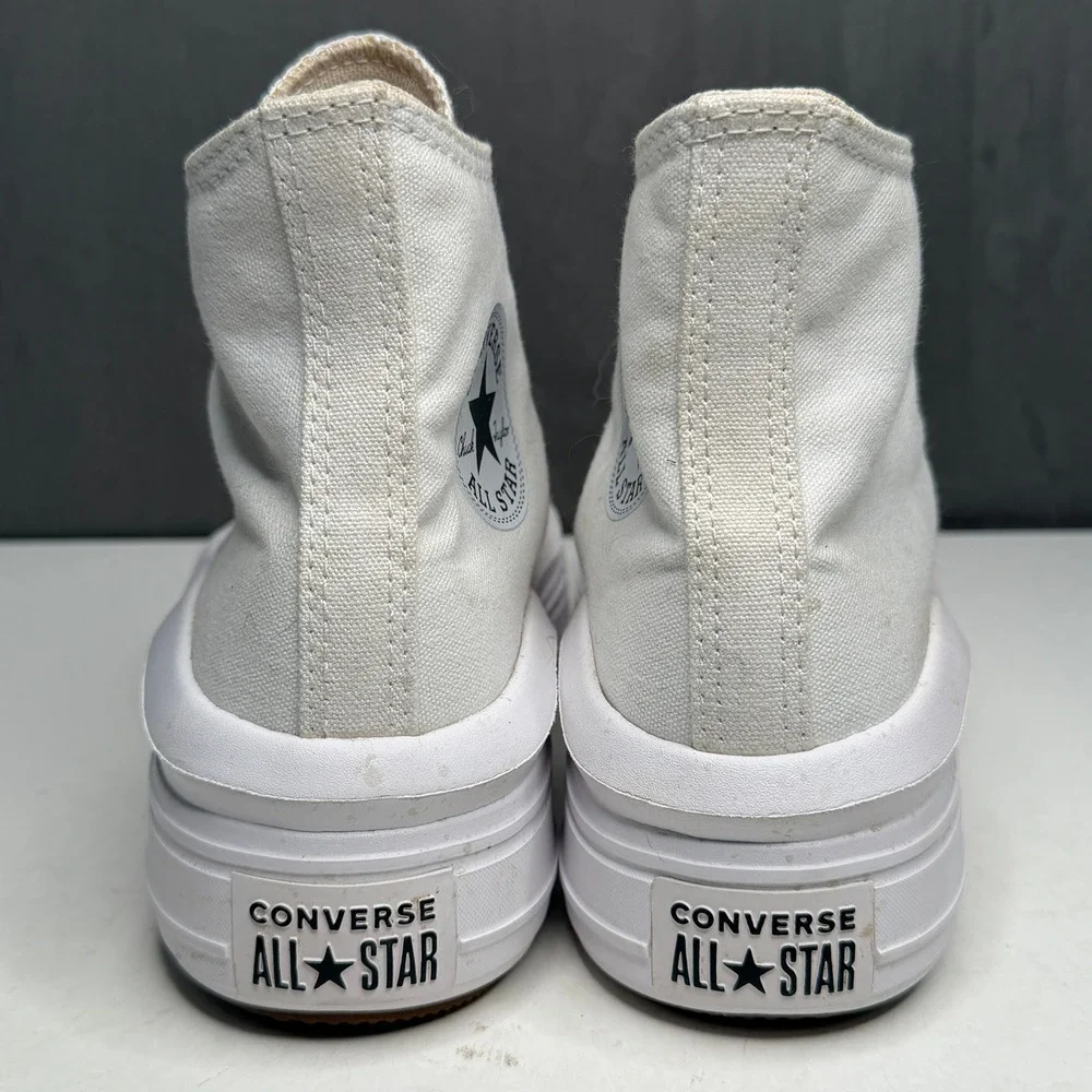 Converse Chuck Taylor All Star Move Hi Women 8 White Platform Sneakers 568498C - Picture 3 of 8